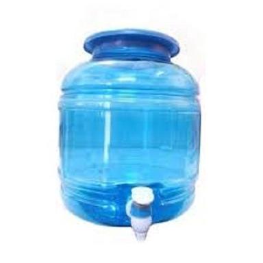 Blue Color Plain And Transparent Food Grade Bpa Free Plastic Water Dispenser Water Jar With Tap Capacity: 20 Kg/Day