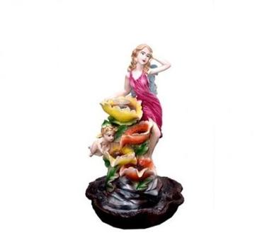 Cotton Frp Multicolor Angel Water Fountain With Led Lights