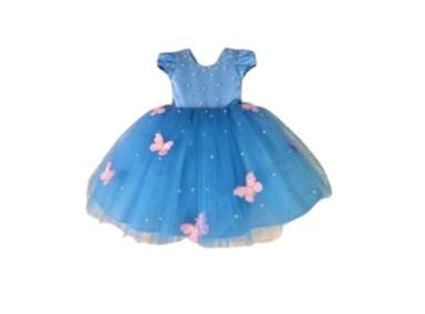 Kids Comfortable And Washable Blue Shade Party Wear Balloon Frock For Baby Girls Age Group: 2 To 5 Years