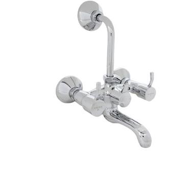 White Silver Wall Mounted Stainless Steel Wall Mixer With Three Handle For Bathroom Fitting