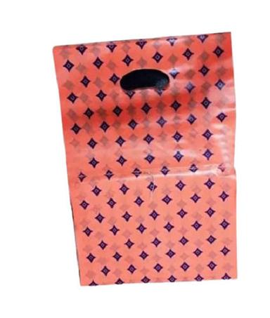  पीच 5 किलोग्राम क्षमता वाला आयताकार मुद्रित पैच हैंडल पीवीसी प्लास्टिक प्रिंटेड बैग 