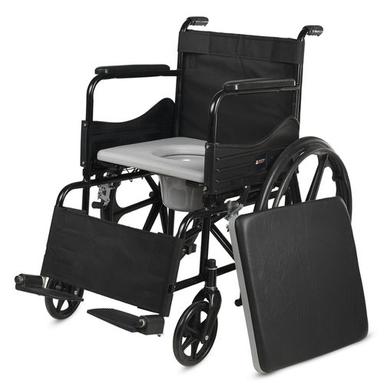 Arcatron 2 In 1 X-Frame Foldable Wheelchair For Regular And Commode Use Backrest Height: 14.37 Inch (In)