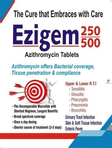 एज़िगम 250/500 एज़िथ्रोमाइसिन टैबलेट 
