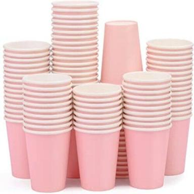 Pink 360 Ml Biodegradable And Disposable Paper Glass