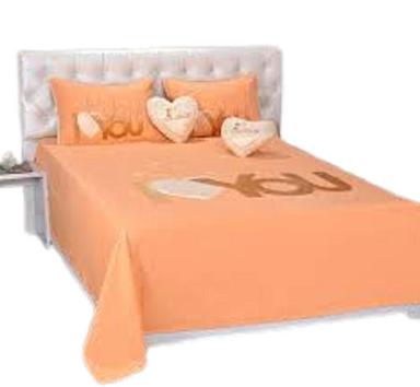 Peach Skin Friendly Embroidery Cotton Full Size Designer Bedsheet With Two Pillowcase 