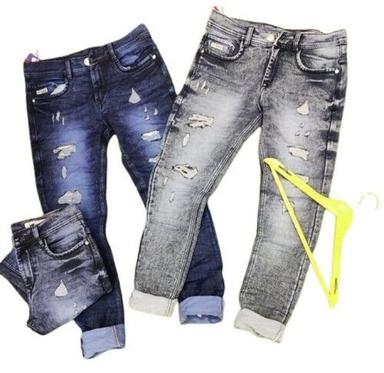 Party Wear Denim Faded Men Ripped Jeans