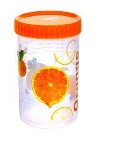Round 1500ml Printed Household Plastic Container For Pulses Storage