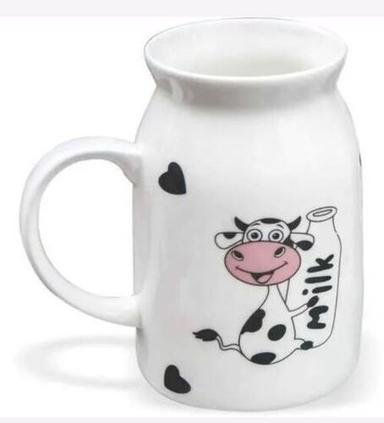 White And Black 250 Ml Chemical Resistance Glossy Finish Ceramic Milk Mug