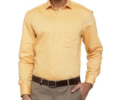 100 Percent Pure Cotton Casual Wear Plain Men'S Full Sleeves Shirts Collar Style: Spread