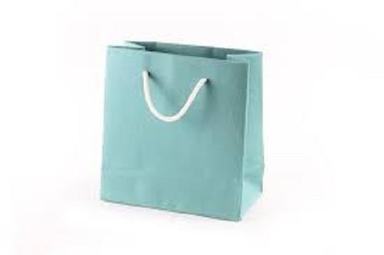 Sky Blue Flexiloop Handles Plain Coated Handmade Moisture Proof Paper Bag 