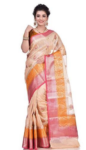 Multi Color 6 Meter Light Weight Traditional Wear Broad Border Printed Silk Saree