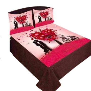 Multicolor 93X103 Inches Breathable Printed Soft Velvet Double Bed Sheets With Pillow Covers