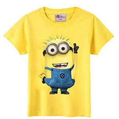 Yellow Printed Minion T-Shirt For Children Age Group: 2-14