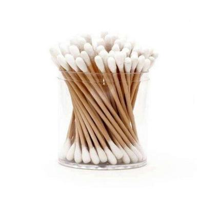 White Wooden Stick Double Head Tips Eco-Friendly Natural Pure Cotton Ear Buds