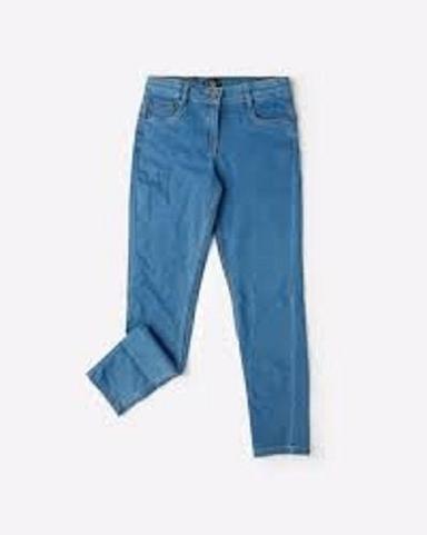 Women Casual Wear Plain Dyed Relaxed Straight Breathable Blue Denim Jeans Age Group: >16 Years