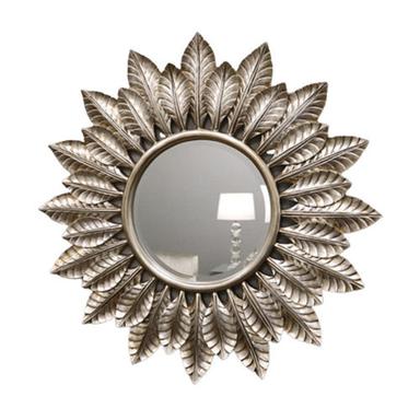 Elegant Look Beautiful Fine Finish Wall Mounted Round Silver Bar Mirror