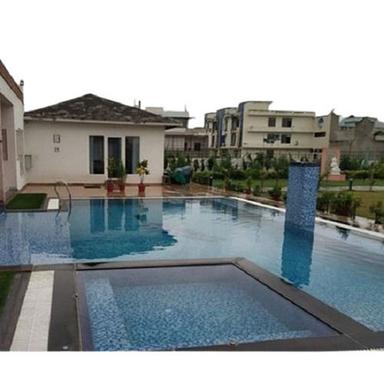 Blues Gloss Polished Non Slip Actibacterial Acid Resistant Ceramic Swimming Pool Tiles For Exterior Use
