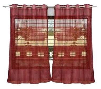 Plain Pattern Transparent Eco Friendly Polyester Material Cafe Curtain