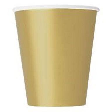 Disposable Golden Round Shape Party Paper Cup, Size 9 X 7.5 cm