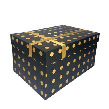 Black Matt Lamination Dotted Printed Rectangular Cardboard Corrugated Gift Box