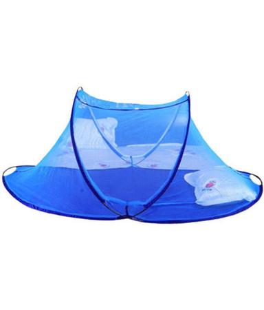 Blue Portable And Foldable Spring Steel Frame Nylon Mosquito Net For Baby