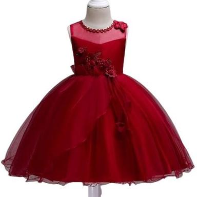 Trendy And Stylish Breathable Party Wear Sleeveless Kids Girls Net Frock Dimension(L*W*H): 44X23X71 Inch (In)