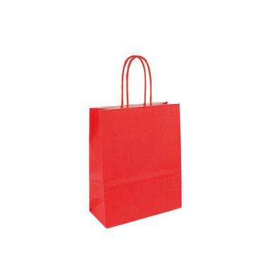 Disposable Medium Size Environmental Friendly Red Kraft Paper Bag 