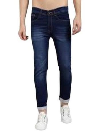 Men'S Straight Style Plain Slim Fit Casual Wear Anti Wrinkle Denim Jeans Application: Access Control