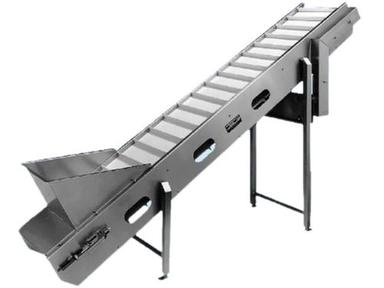 Silver Fire Resistant Aluminum And Stainless Steel Flat Belt Vertical Aggregate Conveyor