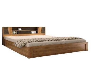 Termite Resistant Brown Finish Wooden Bed Fo Home