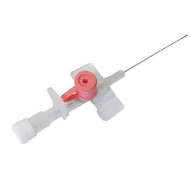 White And Pink 3.5 Cm One Injection Port Pu Iv Disposable Cannula For Medical Purpose