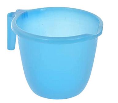  नीला A 14X14X12 Cm 1.5 लीटर गोल सादा पॉलीप्रोपाइलीन प्लास्टिक बाथ मग 