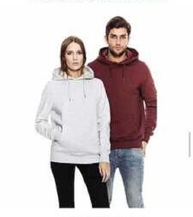 Available In Many Different Colors Winter Wear Regular Fit Long Sleeves Plain Pullover Hoodies For Unisex