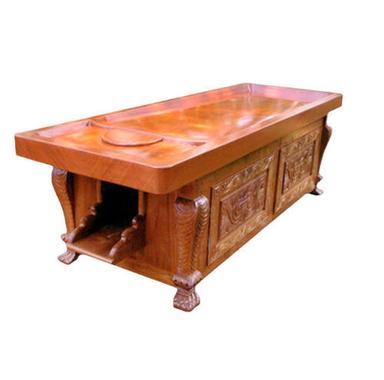 Copper Ayurvedic Panchakarma Therapy Wooden Table