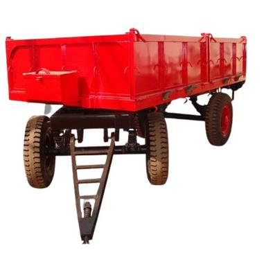 Red And Black 900 Kilograms 9X4X3.5 Foot Paint Coated Mild Steel Tractor Trolley