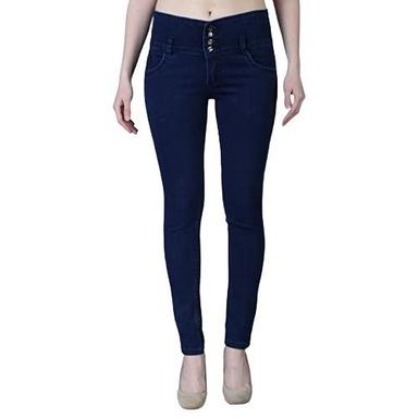 Black Ladies Denim Material Slim Fit Blue Jeans