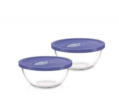 Heat And Impact Resistant Transparent Acrylic Glass Bowl Set For Kitchen Use Size: 9.6X3.5Inch