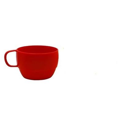  रेड रिसाइक्लेबल प्लेन राउंड शेप प्लास्टिक टी कप 