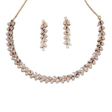 Designer Zircon Necklace Set With Earrings