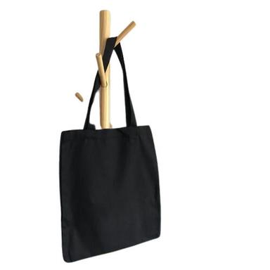 Black Color Plain Pattern Pure Cotton Canvas Bag With Handle  Memory: 16 Gigabyte (Gb)