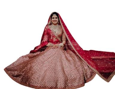 Wedding Wear Embroidery Red Colored Georgette Lehenga Choli