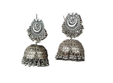 Silver Jhumkas Earrings Gender: Women