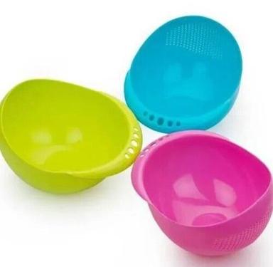 Multi Color Round Plastic Rice Washing Bowl