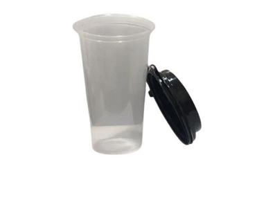 Round Plastic Disposable Glass With Lid