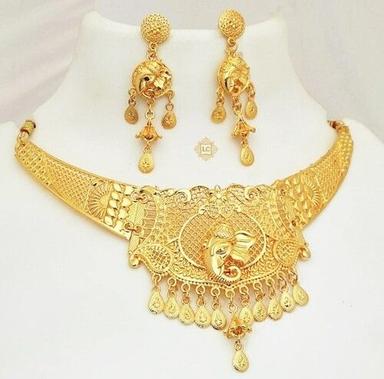 One Gram Gold Forming Jewellery Set (Necklace Aand Earrings)