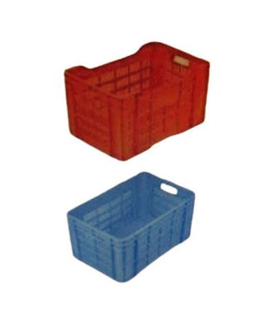 Lightweight Rectangle Shape Crack Resistant Plastic Plain Vegetable Storage Crates