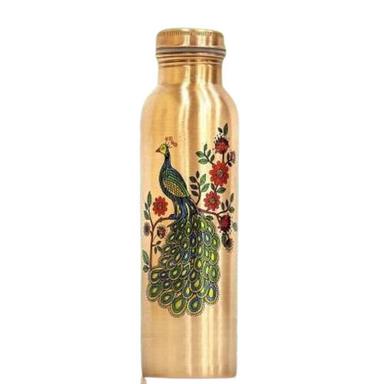 Peacock Printed Copper Water Bottle