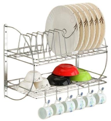 Wall Mounted Rectangular Corrosion Resistant Stainless Steel Utensils Rack for Kitchen