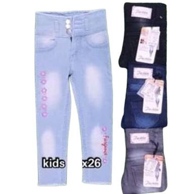 Blue Anti-Shrink Kids Girls Jeans 