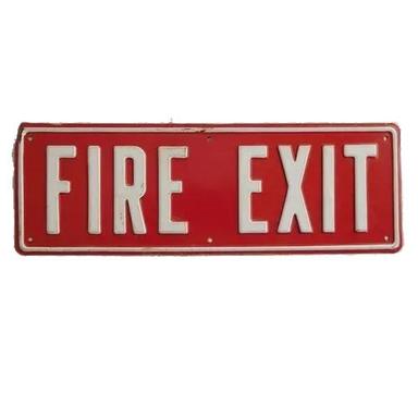Rectangular Metal Fire Exit Sign Label